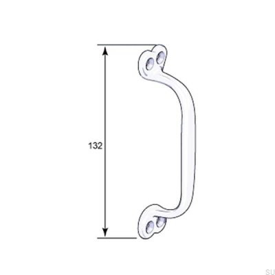 Elongated furniture handle 5848 Polished gold