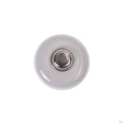 Furniture knob 5311 Porcelain white with polished nickel