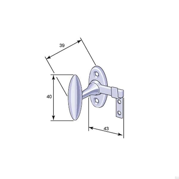 rysunek techniczny uchwytu z zamkiem 5176
