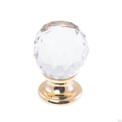 Furniture knob 9993 Swarovski crystal with a gold base