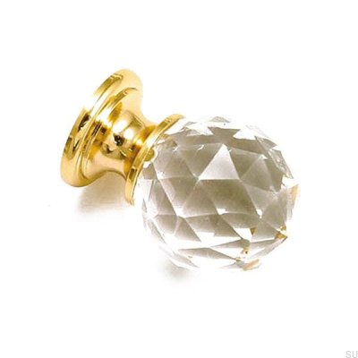 Furniture knob 9993 Swarovski crystal with a gold base