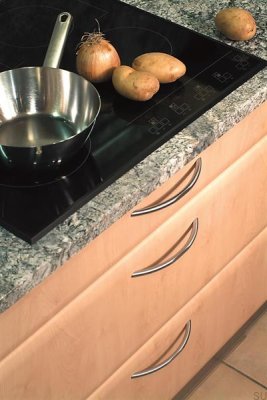 Elongated furniture handle 9060 128 Silver