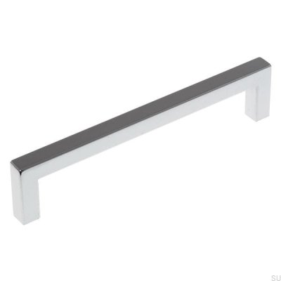 Oblong furniture handle 8137 Synthetic silver
