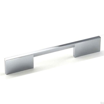 Elongated furniture handle 7571 192 Polished chrome