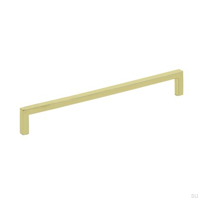 Elongated furniture handle Soft 192 Polished gold