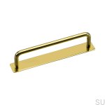 Zdjęcie przedstawia uchwyt meblowy podłużny z podstawą z serii  Royal Deluxe od Beslag Design