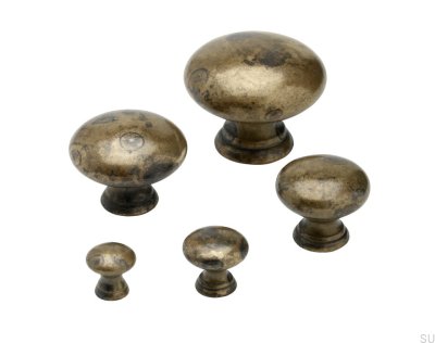 Furniture knob 411 17 Gold Brass Unpolished Unpainted