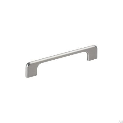 Oblong furniture handle Doppia 128/160 Silver aluminum