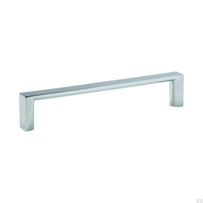 Elongated furniture handle 735 96 Chrome Lacquered
