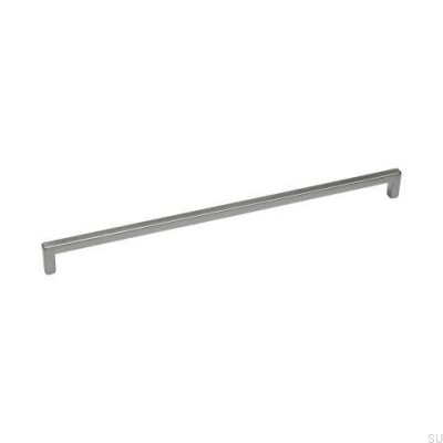 Elongated furniture handle 0143 492 Silver Brushed (inox look)