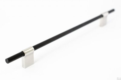 Line Mix 224 oblong furniture handle Metal black with polished steel