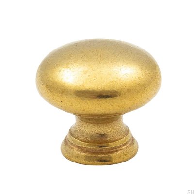 Furniture knob 411 24 Gold Brass Unpolished Unpainted