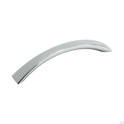 Oblong furniture handle 21213 128 Polished chrome