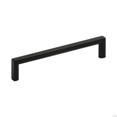 Elongated furniture handle Soft 128 Metal Black