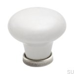 Zdjęcie produktowe gałki 24136 białej porcelanowej postarzene srebro