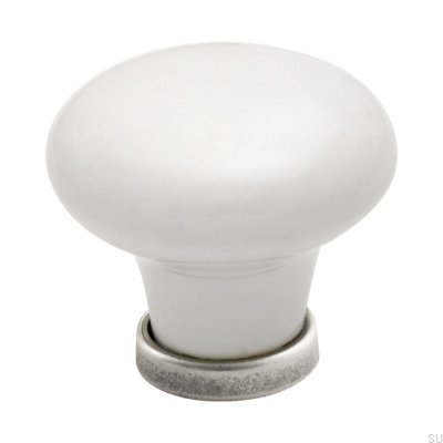 Furniture knob 24136 Porcelain antiqued silver
