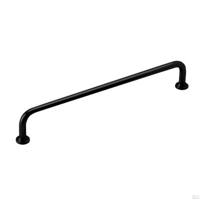 Oblong furniture handle 1353 128 Black metal