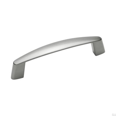 Strikt 96 oblong furniture handle, brushed silver