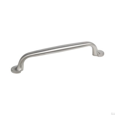 Elongated furniture handle 7032 128 Brushed silver (inox look)