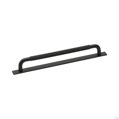 Oblong furniture handle with washer Helix 224 Aluminum Black