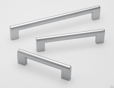 Elongated furniture handle 0112 Ara 96 Silver Brushed (aluminum look)